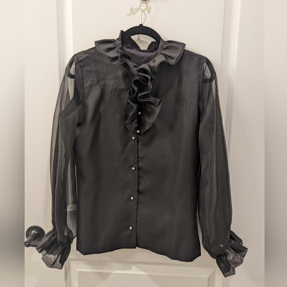 Vintage Black Blouse (Fits size XS-S)